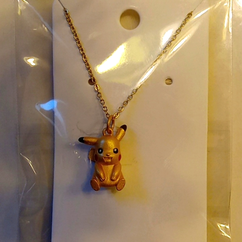 PIKACHU gold necklace!!!!